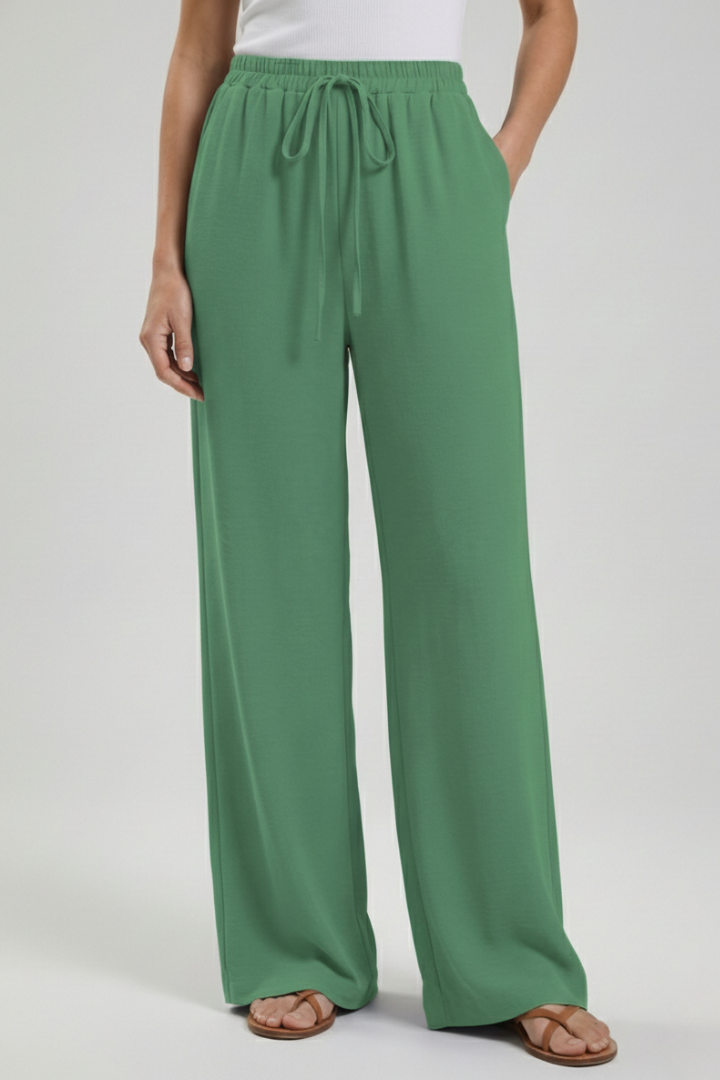 Zinnia | Women’s Drawstring Palazzo Pants with Side Pockets