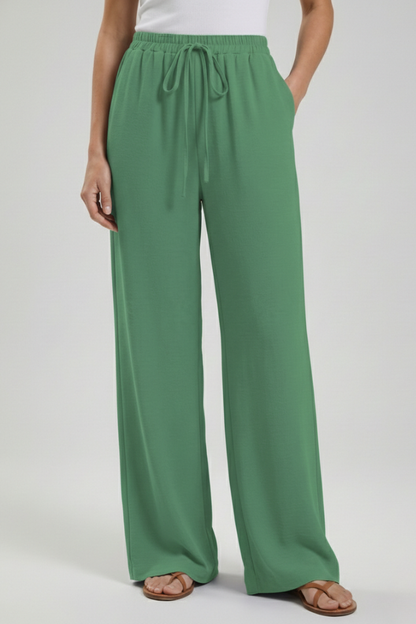 Zinnia | Women’s Drawstring Palazzo Pants with Side Pockets