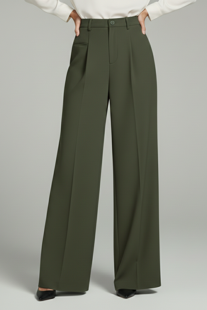 Monroe | Women’s Pleated Palazzo Pants with Back Pockets