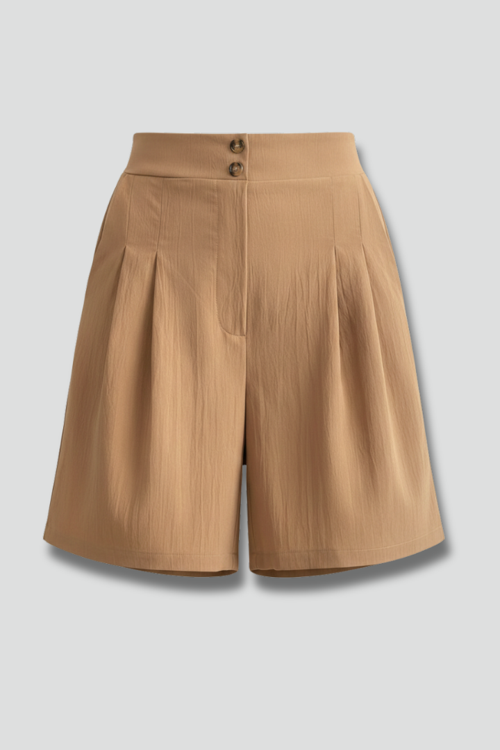 Noelle | Women’s High Waist Pleated Tailored Shorts