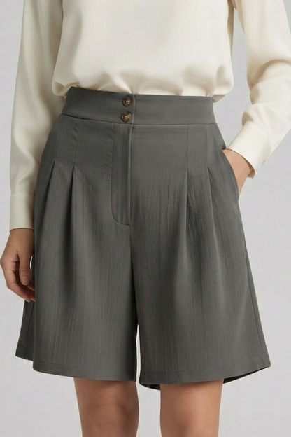 Noelle | Women’s High Waist Pleated Tailored Shorts