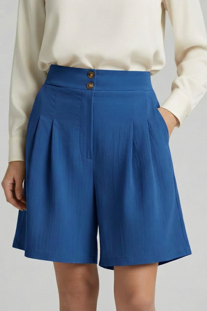 Noelle | Women’s High Waist Pleated Tailored Shorts