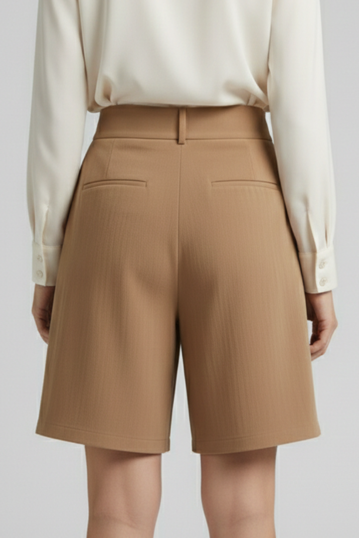 Noelle | Women’s High Waist Pleated Tailored Shorts