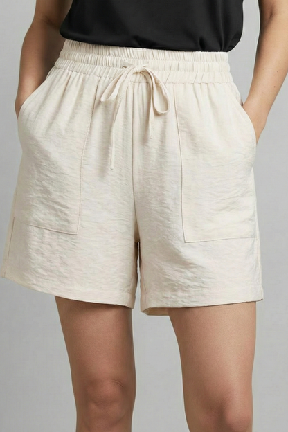 Corinne | Women’s Casual Elastic Waist Drawstring Shorts
