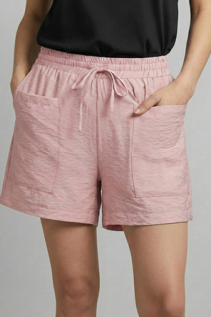 Corinne | Women’s Casual Elastic Waist Drawstring Shorts