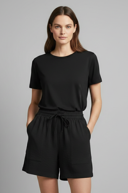 Corinne | Women’s Casual Elastic Waist Drawstring Shorts
