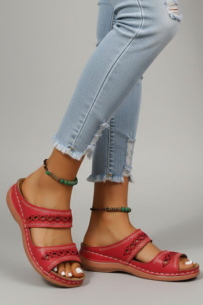 Paisley | Women’s Double Strap Slide Sandals with Cutout Detail