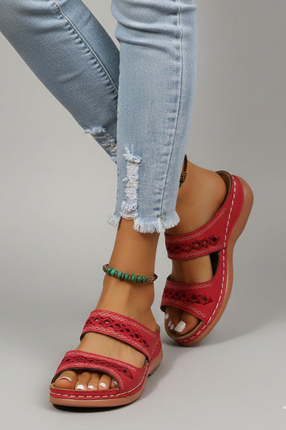 Paisley | Women’s Double Strap Slide Sandals with Cutout Detail