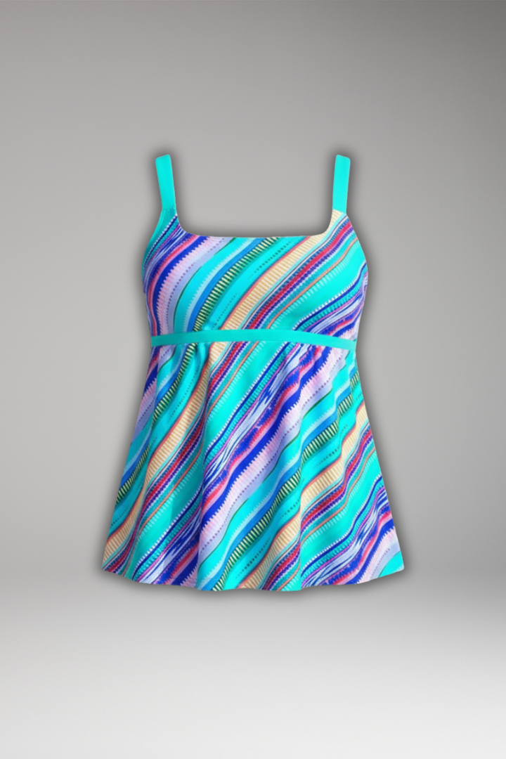 Kehlani | Women’s Striped Tankini Set with Swim Shorts