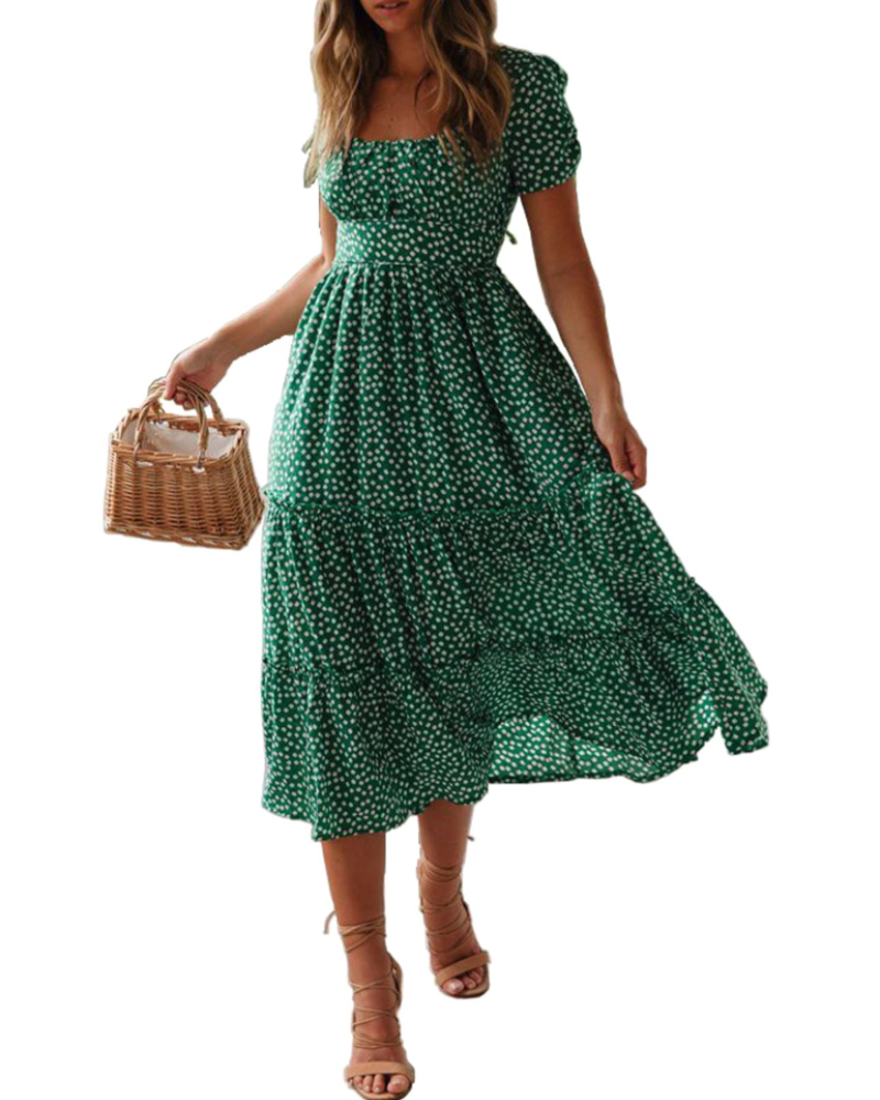Lydia | Women’s Square-Neck Midi Dress