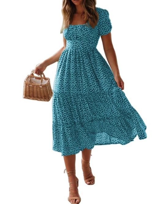 Lydia | Women’s Square-Neck Midi Dress