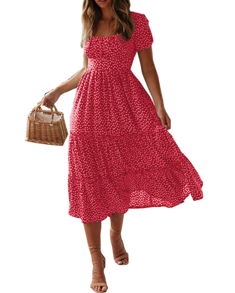 Lydia | Women’s Square-Neck Midi Dress