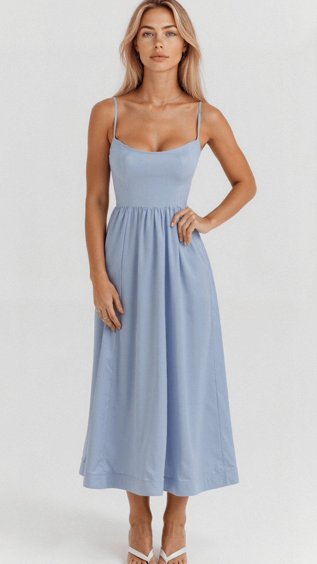 Eliora | Women’s A-Line Midi Dress Ascot Style