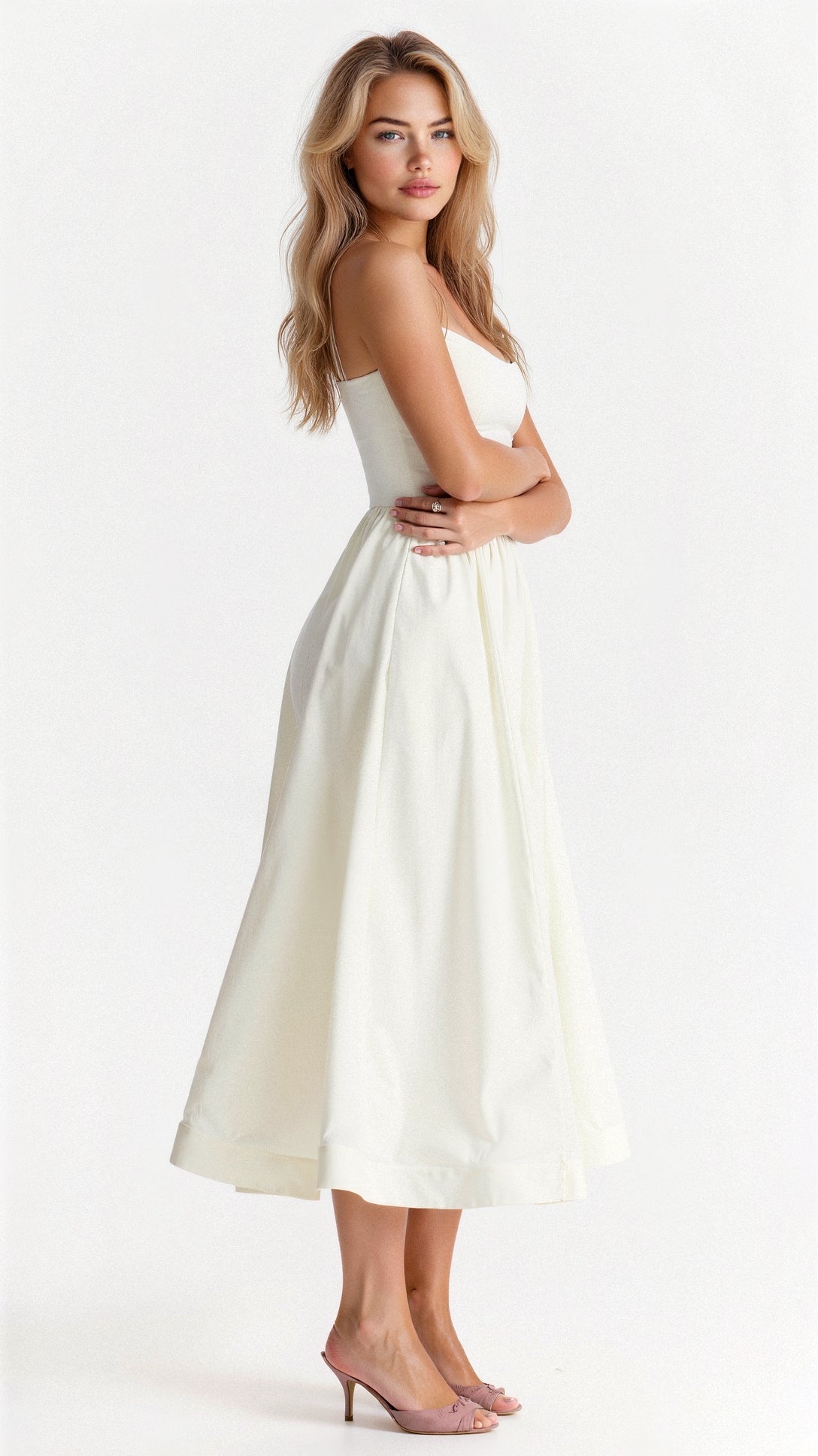Eliora | Women’s A-Line Midi Dress Ascot Style