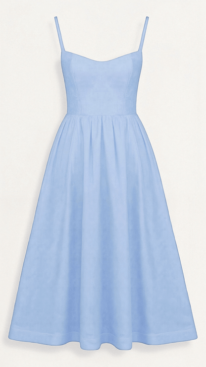 Eliora | Women’s A-Line Midi Dress Ascot Style