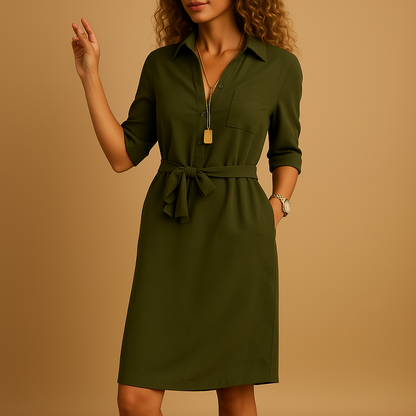 Jennifer | Women’s Spring Belted Shirt Dress