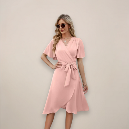 Emery | Women’s Tie-Front Wrap Midi Dress