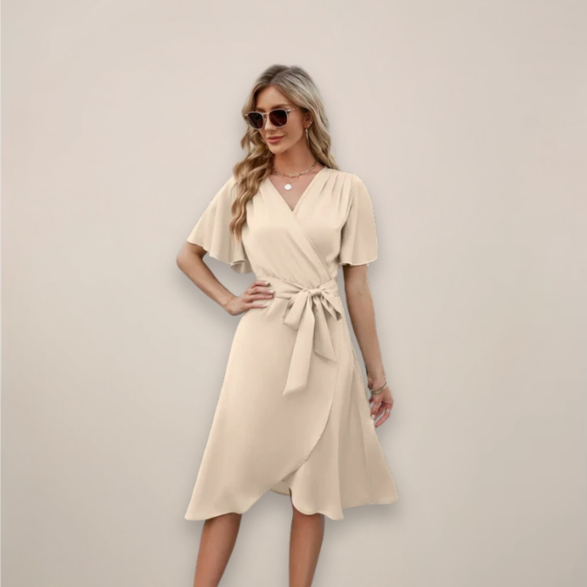 Emery | Women’s Tie-Front Wrap Midi Dress