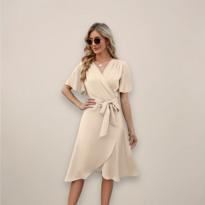 Emery | Women’s Tie-Front Wrap Midi Dress