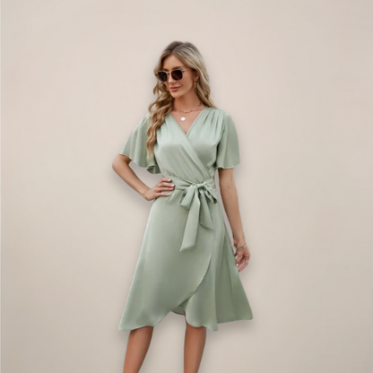 Emery | Women’s Tie-Front Wrap Midi Dress