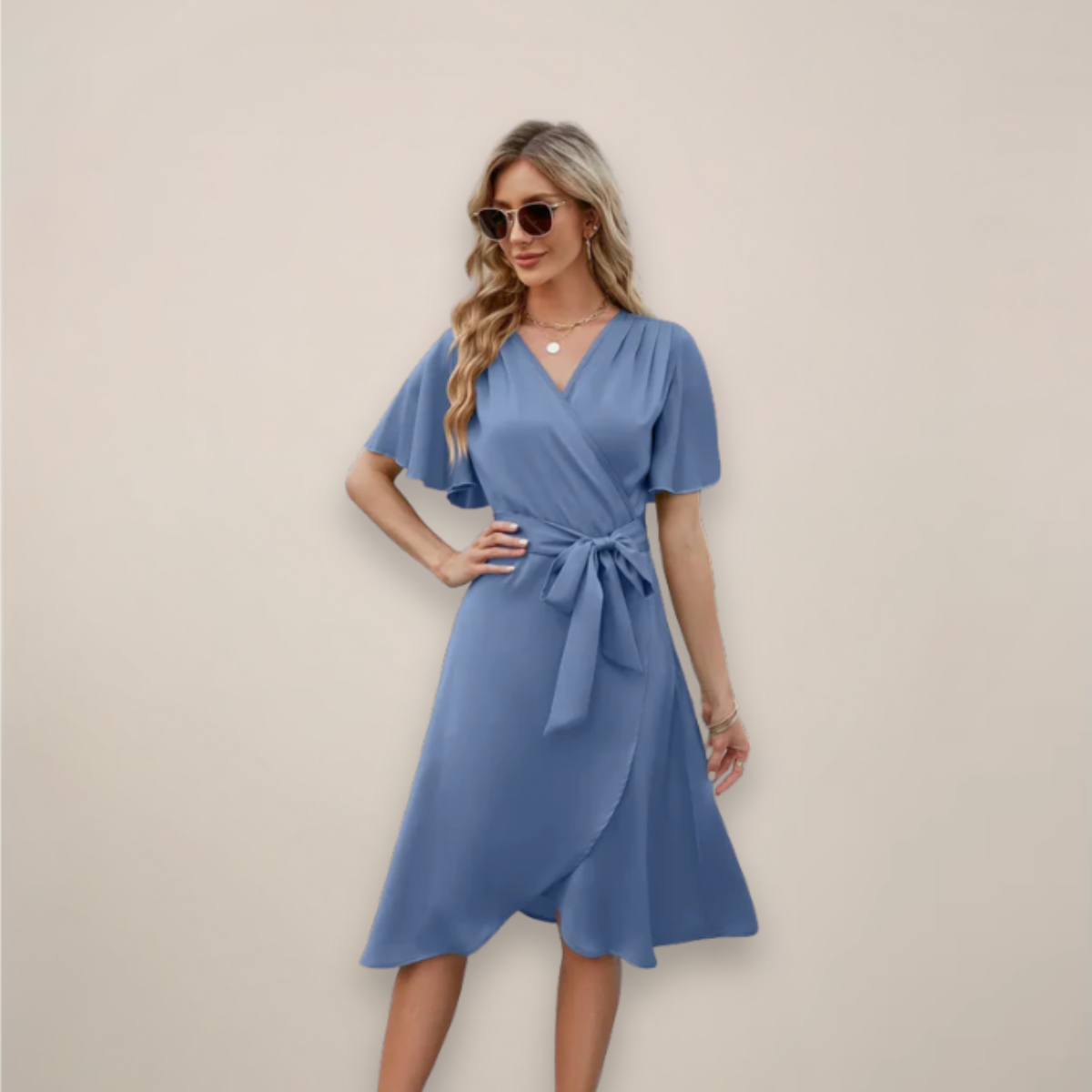Emery | Women’s Tie-Front Wrap Midi Dress