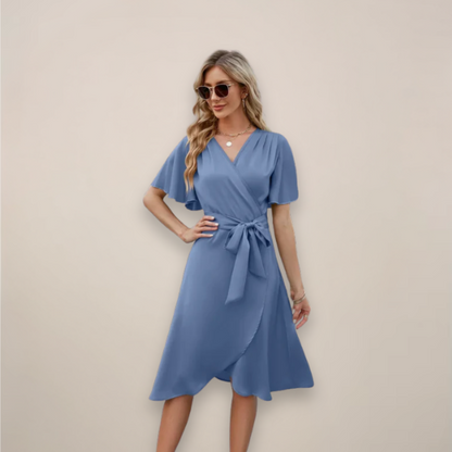 Emery | Women’s Tie-Front Wrap Midi Dress