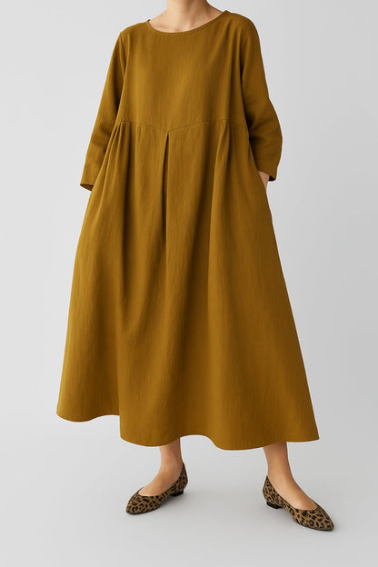 Adeline | Women’s Casual Pleated Midi Dress