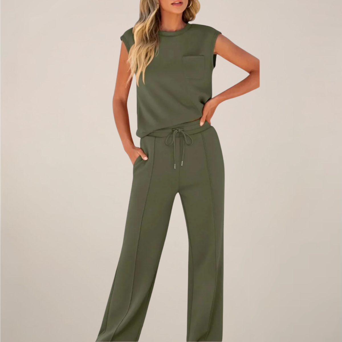 Tatum | Women’s Spring Drawstring Relaxed Pants Set