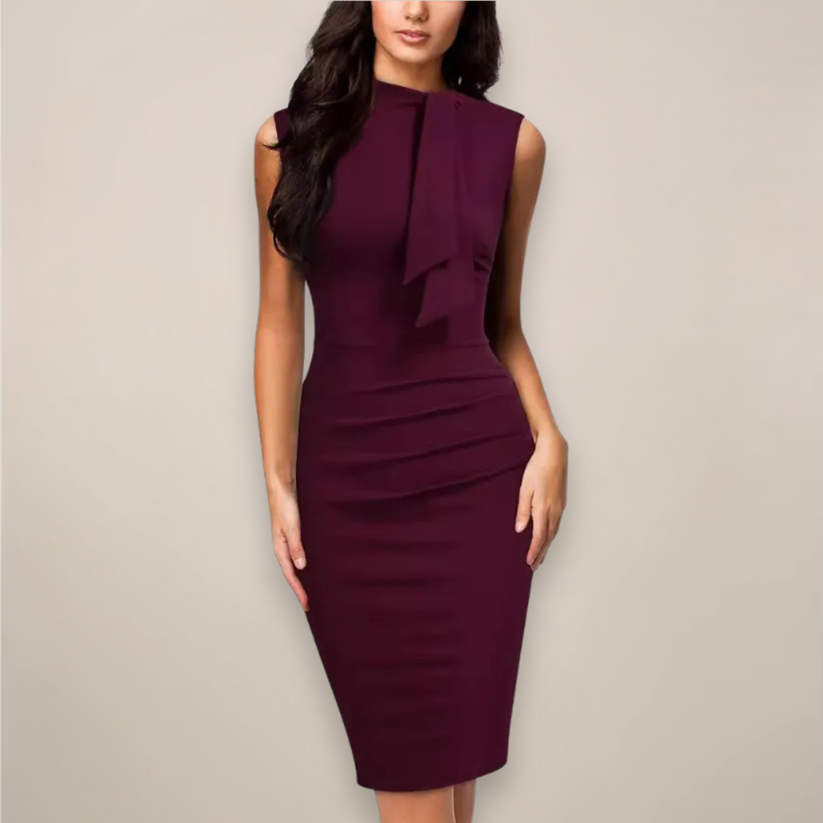 Monroe | Women’s Sleeveless Midi Dress with Sleek Bodycon Fit