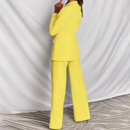 Evarisse | Women’s Wide Leg Trouser Suit with Longline Blazer