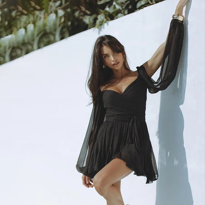 Aubrielle | Women’s Summer Long Sleeve Mini Dress