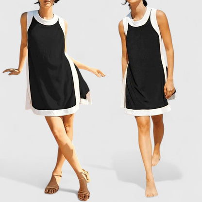 Bria | Women’s Comfortable Contrast Trim Sleeveless Summer Dress