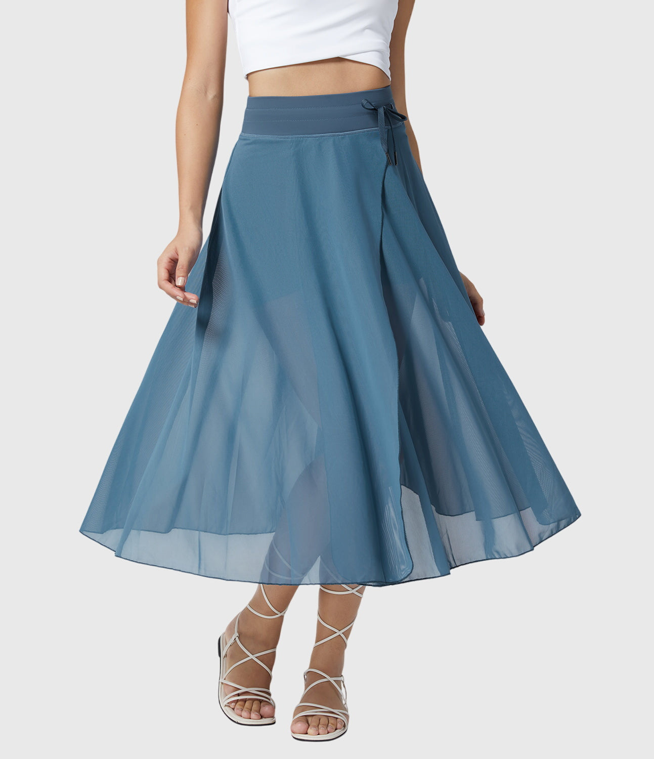 Cleo | Women’s Elegant Flowing Chiffon Midi Skirt