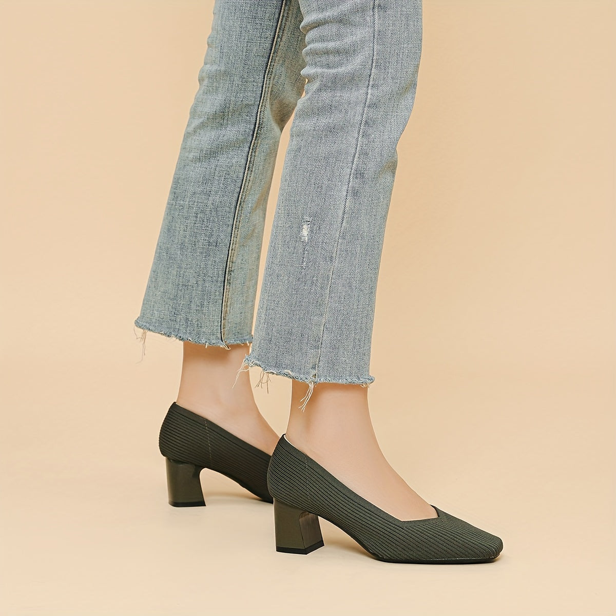 Tanya | Women’s Textured Block Heel Pumps