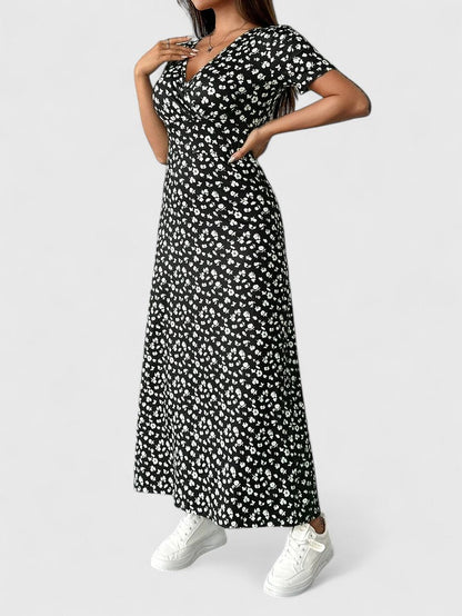 Elaryn | Women’s Floral Flutter Sleeve Maxi Dress