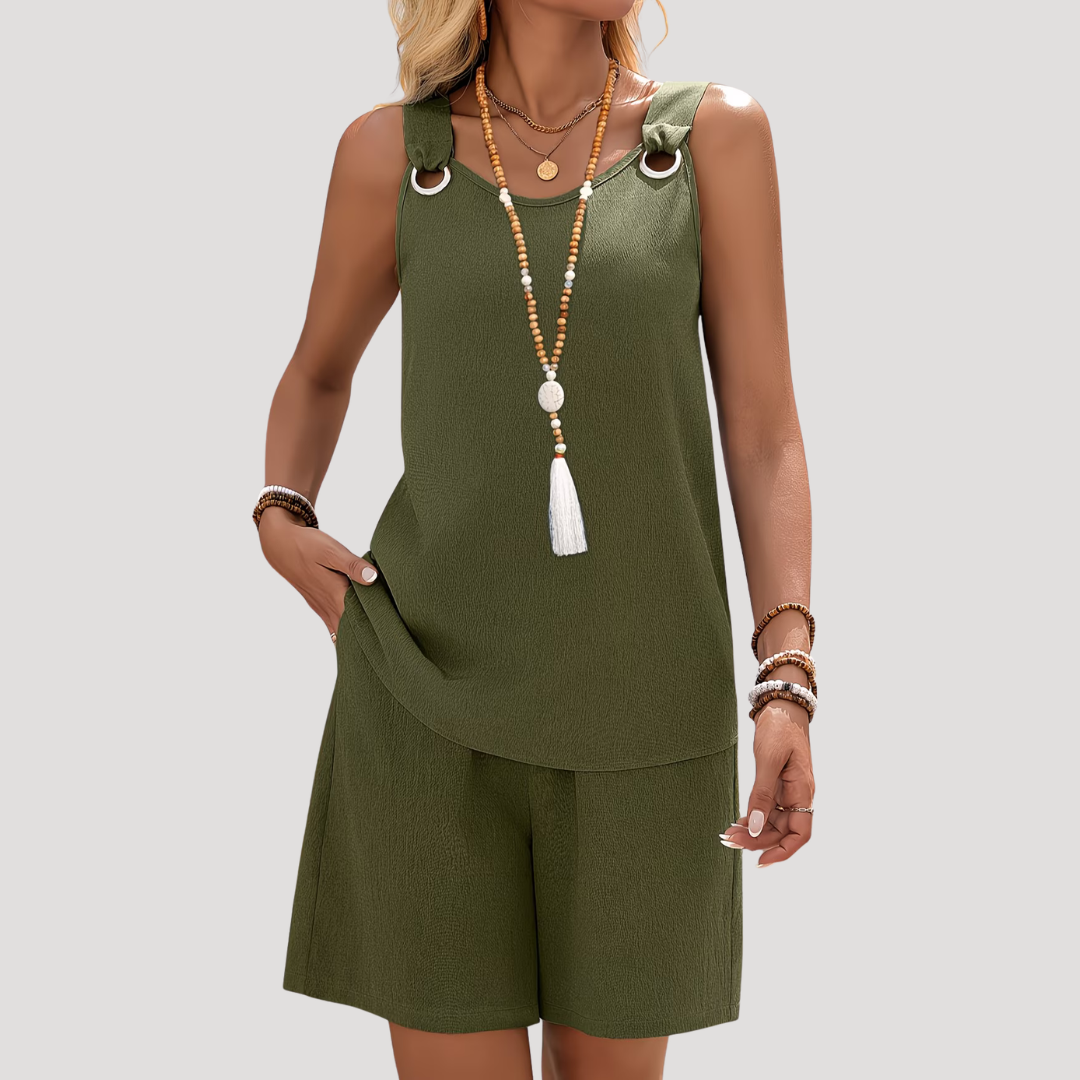 Karina | Women’s Ring Detail Two Piece Shorts Set