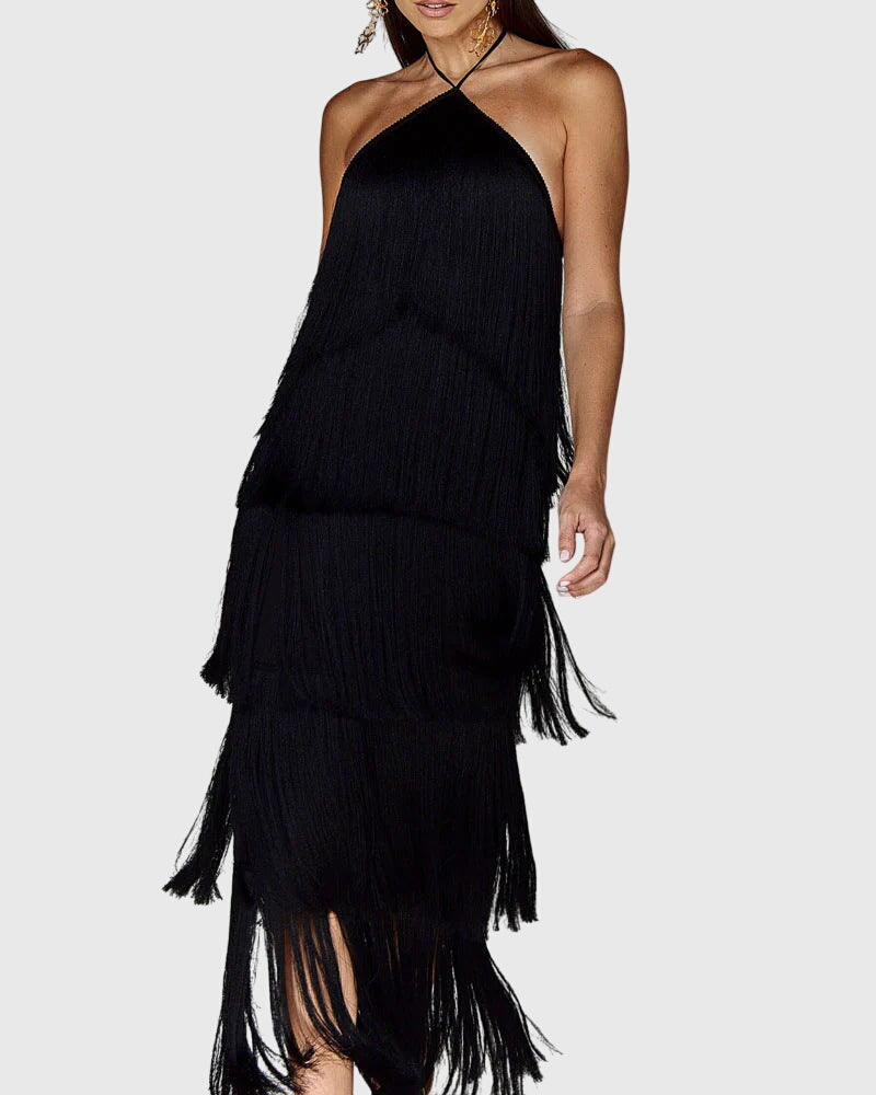 Dakota | Women’s Halter Fringe Tassel Maxi Dress