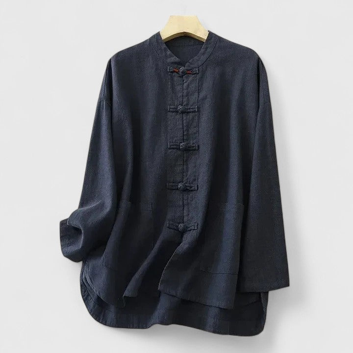 Wyatt | Men’s Comfortable Mandarin Collar Button Up Shirt