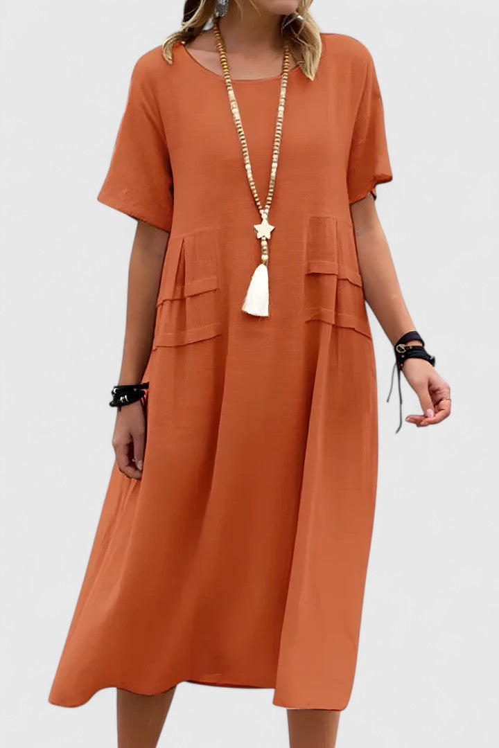 Avelise | Women’s Elegant Short Sleeve Midi Dress