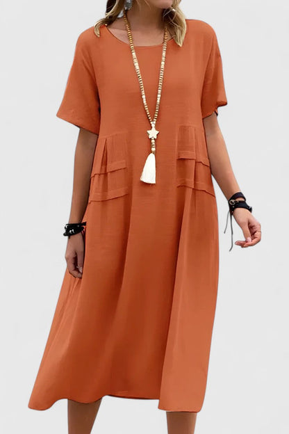 Avelise | Women’s Elegant Short Sleeve Midi Dress
