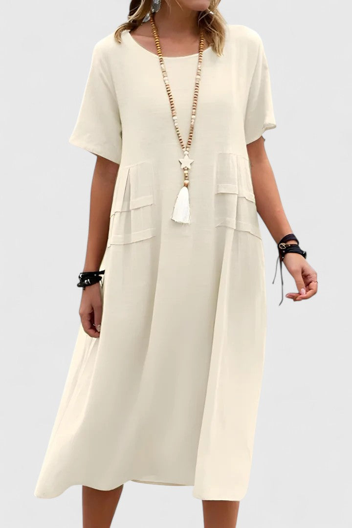 Avelise | Women’s Elegant Short Sleeve Midi Dress