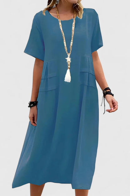 Avelise | Women’s Elegant Short Sleeve Midi Dress