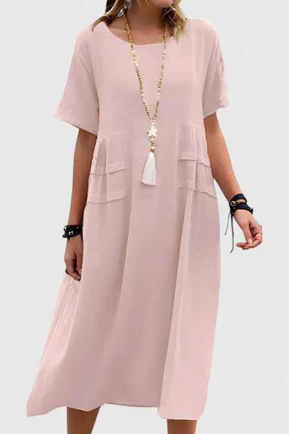 Avelise | Women’s Elegant Short Sleeve Midi Dress