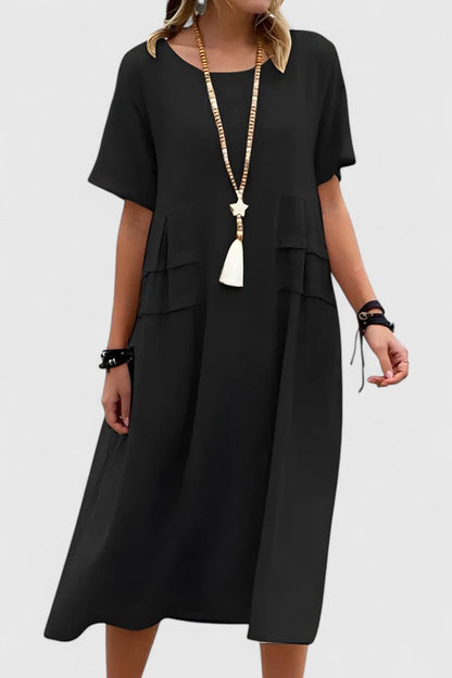 Avelise | Women’s Elegant Short Sleeve Midi Dress