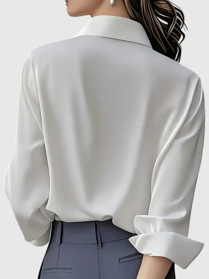 Celestine | Women’s Elegant Satin Button Up Blouse