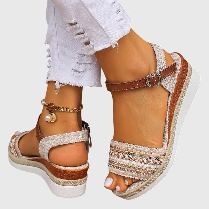 Aubrielle | Women’s Orthopedic Beaded Wedge Sandals
