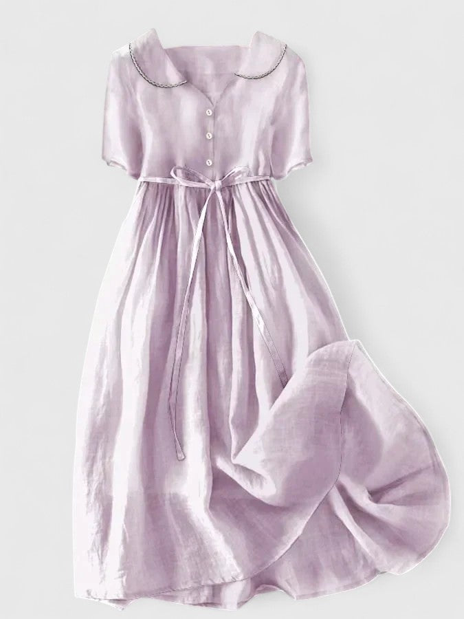 Marielle | Women’s Short Sleeve Button Front Midi Dress