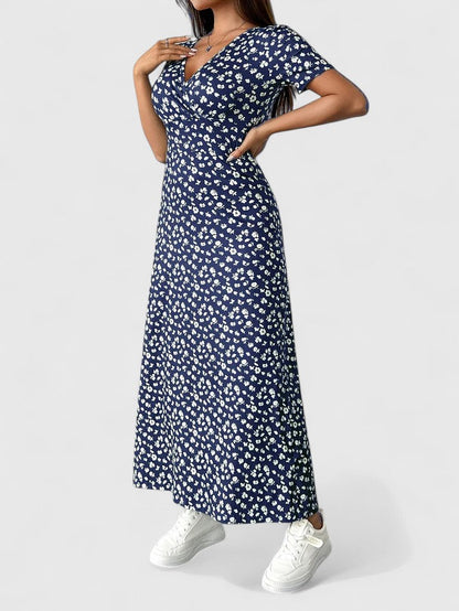 Elaryn | Women’s Floral Flutter Sleeve Maxi Dress
