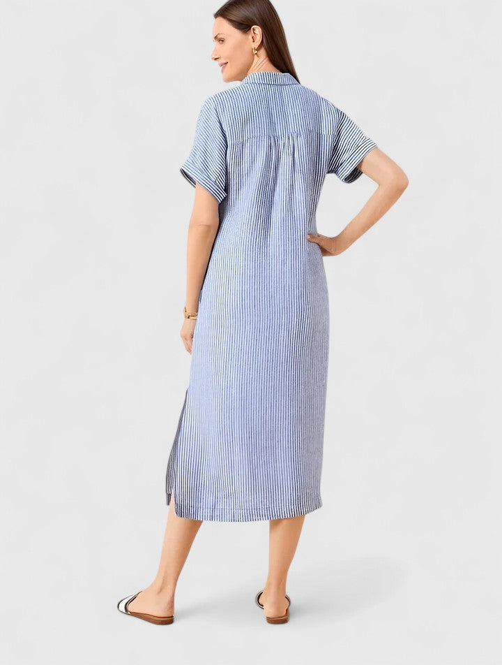 Adria | Women’s Striped Button-Front Dress
