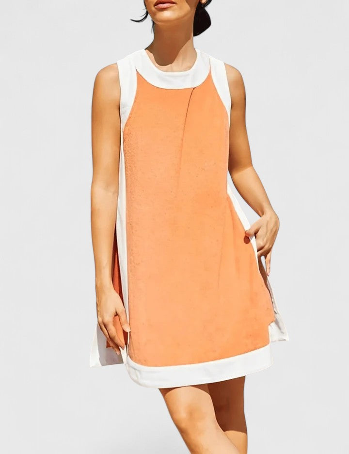 Bria | Women’s Comfortable Contrast Trim Sleeveless Summer Dress